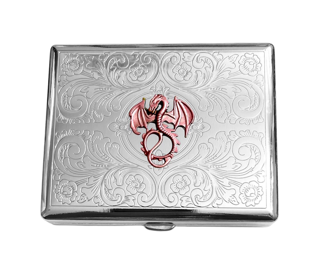 Stainless Steel Unique DRAGON Vintage Style Cigarette Case