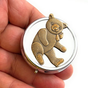 Teddy Bear Compartment Pill Box Pill Case Container  / P49