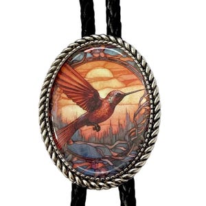 HUMMINGBird Bolo Tie - Personalized Cord Color ,length , and tips /B07