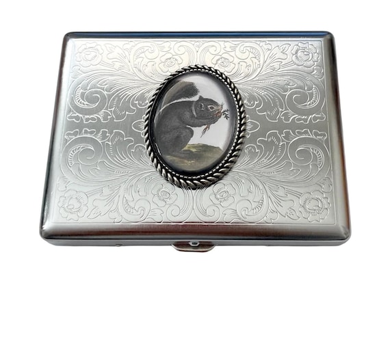 Stainless Steel Unique Squirrel Cigarette Case Business Card ID Holder /A12