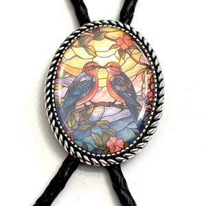 Love Bird Bolo Tie - Personalized Cord Color ,length , and tips /B05