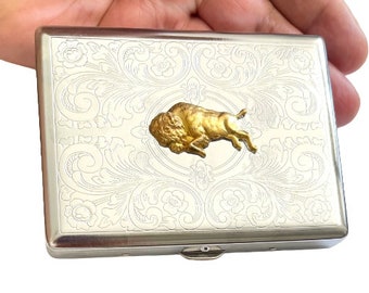 Amazing Stainless Steel Buffalo Cigarette box Case top quality /P103