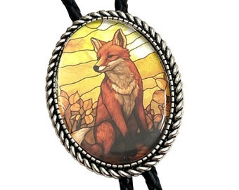 Handmade Amazing Fox Bolo Tie - Personalized Cord Color , length , and tips /pic1