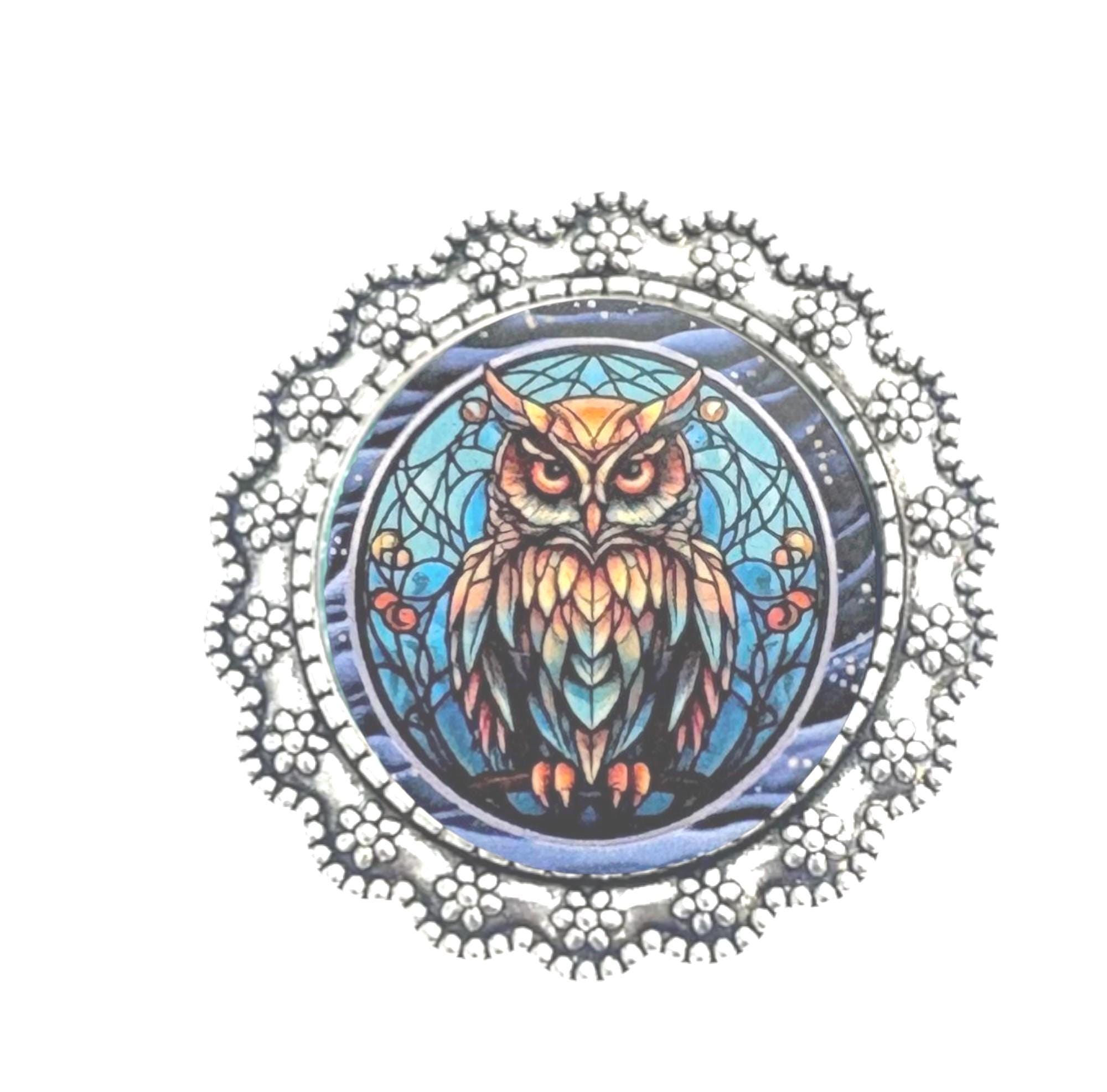 Owl Art Print Brooch
