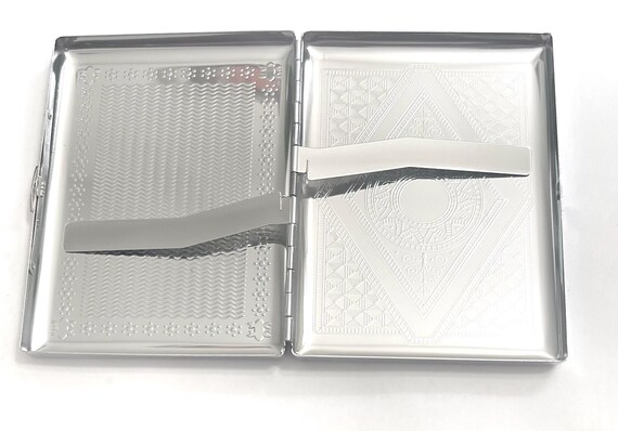 Stainless Steel Cameo Cigarette Case Business Card ID Holder - Etsy