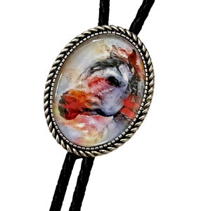 HORSE Bolo Tie - Personalized Cord Color ,length , and tips /H1