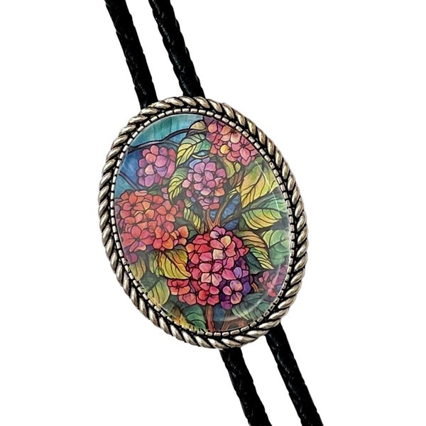 FLOWER  Bolo Tie - Personalized Cord Color ,length , and tips