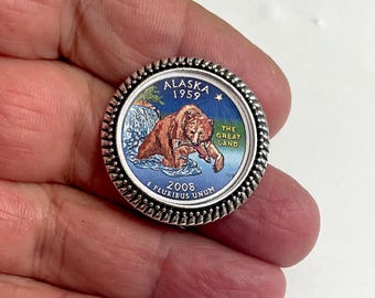 ALASKA 1959 Amerikaanse staat broche / hechtpin /ST01
