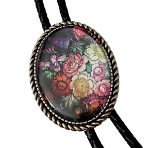 FLOWER  Bolo Tie - Personalized Cord Color ,length , and tips /FL3