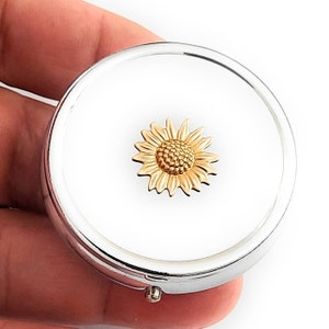 SUNFLOWER Compartment Pill Box Pill Case Container  / P01
