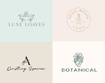 Custom Hand Drawing Logo Design, Botanical Logo, Floral Logo, Beauty Logo, Minimalist Logo, Feminine Logo, Business Logo, Professional Logo