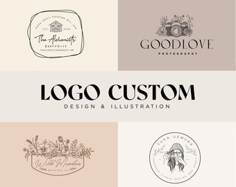 I Create Custom Logo Hand Drawing, Botanical Logo, Floral Logo, Feminine Logo, Beauty Logo, Minimalist Logo, Photography Logo, Boho Logo