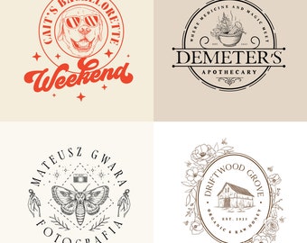 Create Logo Design Business, Custom Logo Design, Stamp Logo, Vintage Retro Logo Design, Small Business Logo Design, Logo Design Package