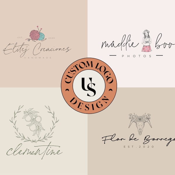 I Create Custom Logo Hand Drawing, Beautiful Logo, Minimalist Logo, Boho Logo, Feminine Logo, Botanical Logo, Floral Logo, Professional Logo