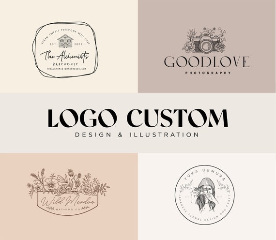 Custom Hand-Drawn Logo Design: Botanical, Floral, Feminine