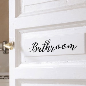 Bathroom Decal Label for Wall or Door / Bathroom Sticker / Bathroom Door Sign / Bathroom Door Label / Home Decor