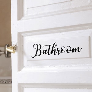 Bathroom Door Label Decal / Bathroom Label Wall Sticker / Bathroom Door Sign / Bathroom Door Label / Home Decor