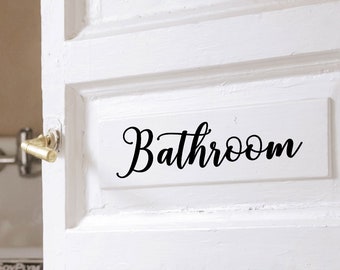 Bathroom Door Decal, Oracal 651 Vinyl Wall Sticker