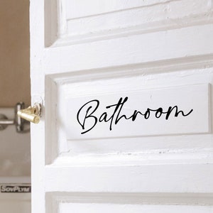 Bathroom Door or Wall Decal / Bathroom Door or Wall Sticker / Bathroom Door Sign / Bathroom Door Label / Home Decor
