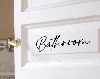 Bathroom Vinyl Decal, Door or Wall Sticker