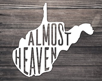 West Virginia State Decal: "Almost Heaven" WV Adventure Car Sticker