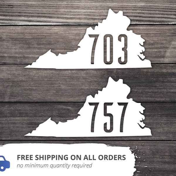 Virginia State Decal / Virginia State Sticker / Virginia Area Code Decal / Virginia Home State Decal / Virginia Native