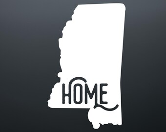 Mississippi Home State Decal Sticker, Car Window Vinyl
