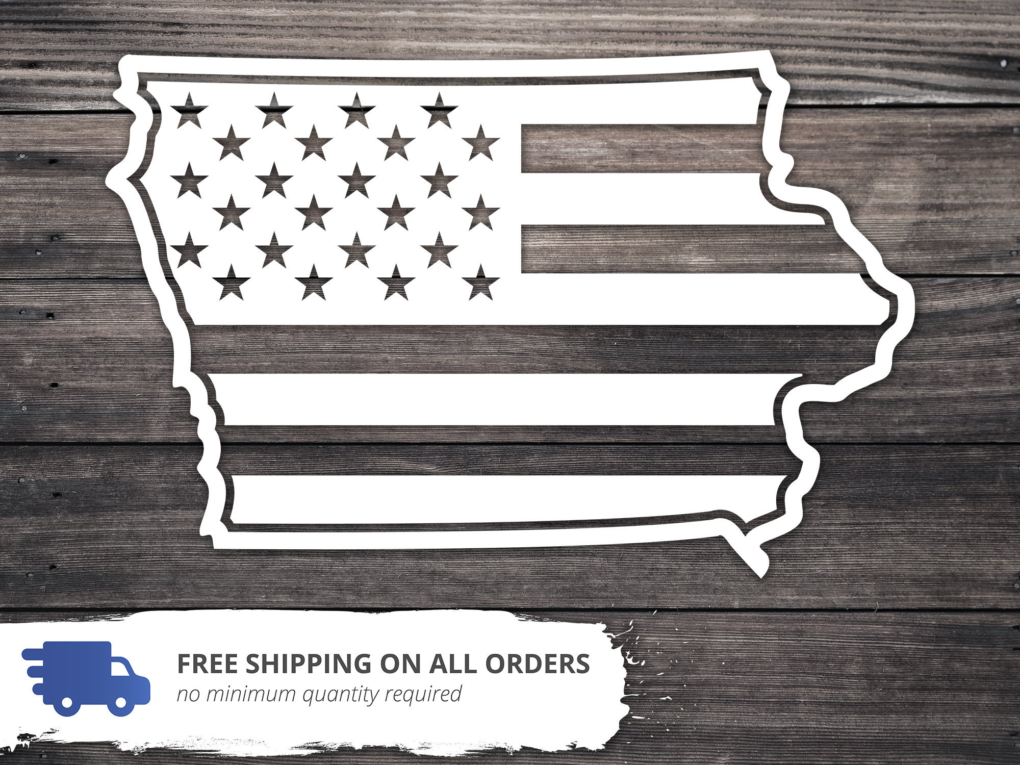 Iowa State Decal / Iowa American Flag Car Cup Decal / Iowa | Etsy