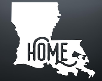 Louisiana Home State Decal Sticker, Car Window Bumper Decor