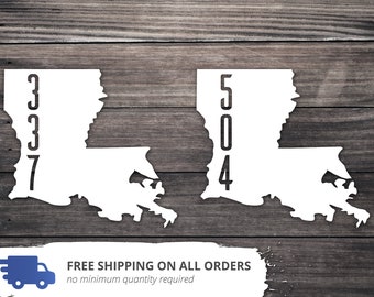 DHDM 337 Area Code Sticker Louisiana Lafayette Lake Ireland