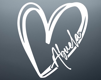 Abuela Heart Decal: Personalized Grandma Car Sticker, Mother's Day Gift