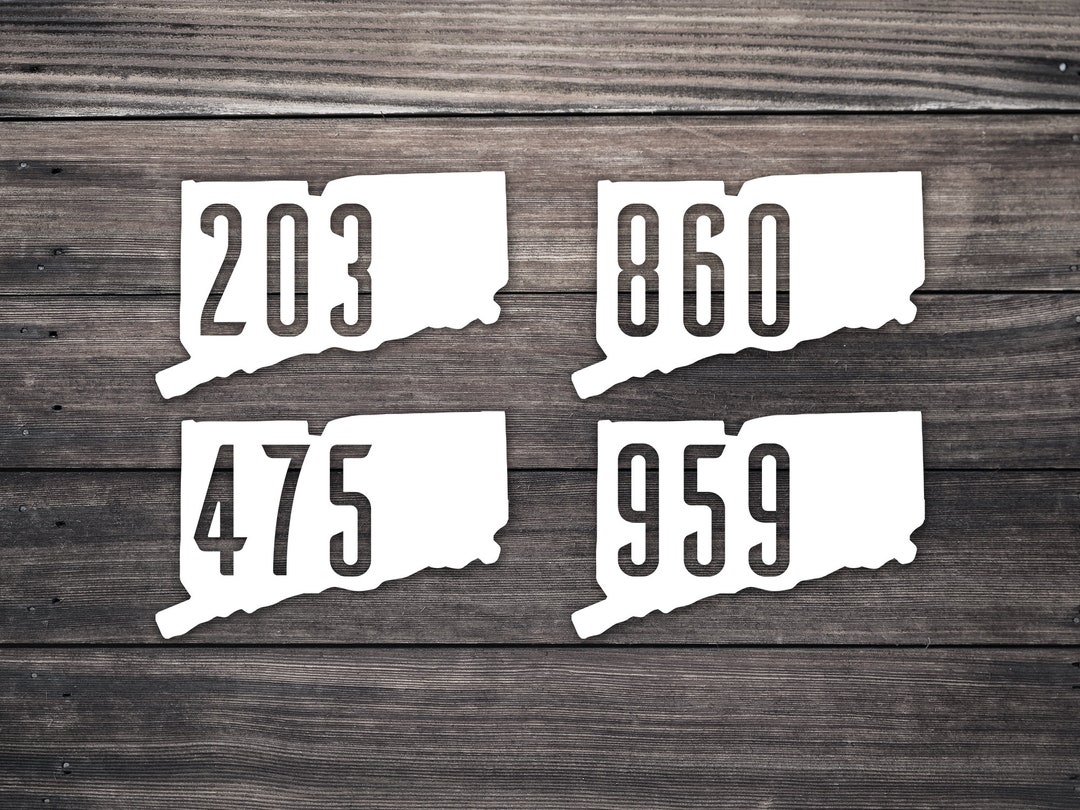 Connecticut State Decal / CT Area Code Decal / Bridgeport Etsy