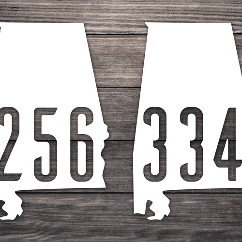 Alabama State Area Code Decal / Montgomery 334 / Birmingham Etsy