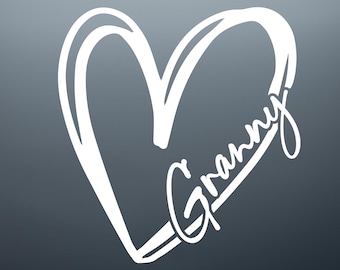 Granny Heart Decal: Personalized Mother's Day Sticker