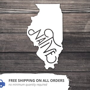 Illinois State Decal / Illinois State Sticker / Illinois Native / Illinois Hometown / Home State Decal