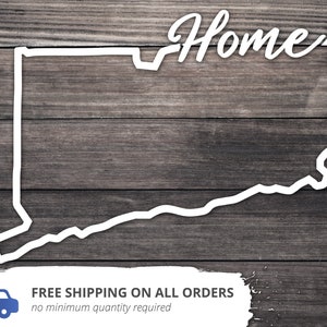 Connecticut State Decal / Connecticut Home State Sticker / Connecticut Home / Connecticut Bumper Sticker / Tumbler Laptop Wall Decal