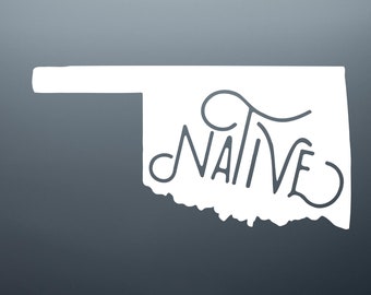 Oklahoma Native State Decal, Car Window Sticker