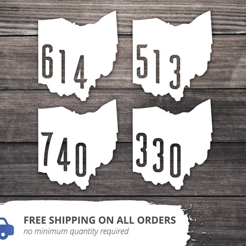 Ohio State Decal / Ohio Area Code Car Decal / Ohio Sticker / Etsy