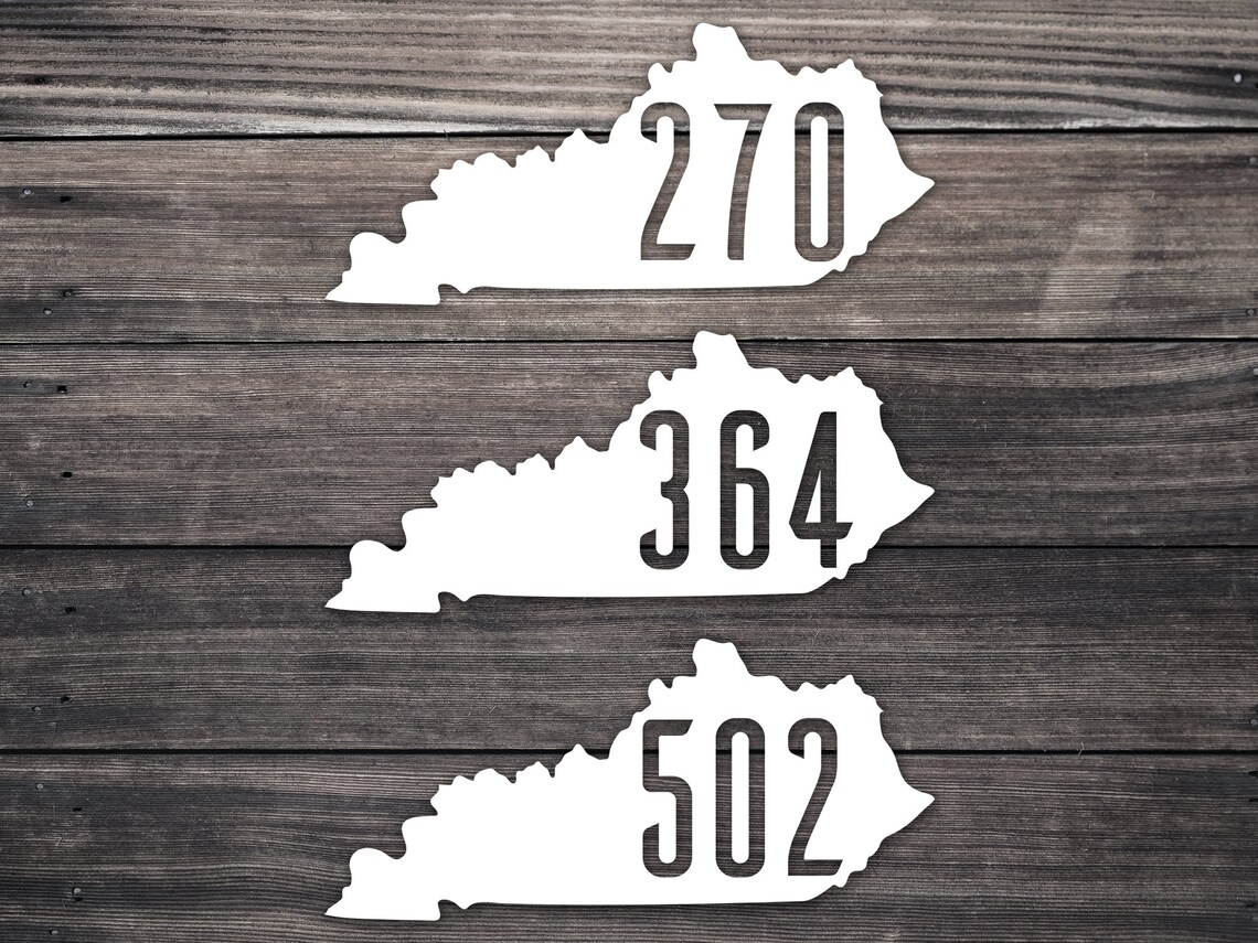 Kentucky State Decal / Area Code Decal / Louisville 502 / Ashland 606 ...