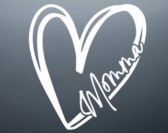 Momma Heart Decal - Personalized Mothers Day Gift