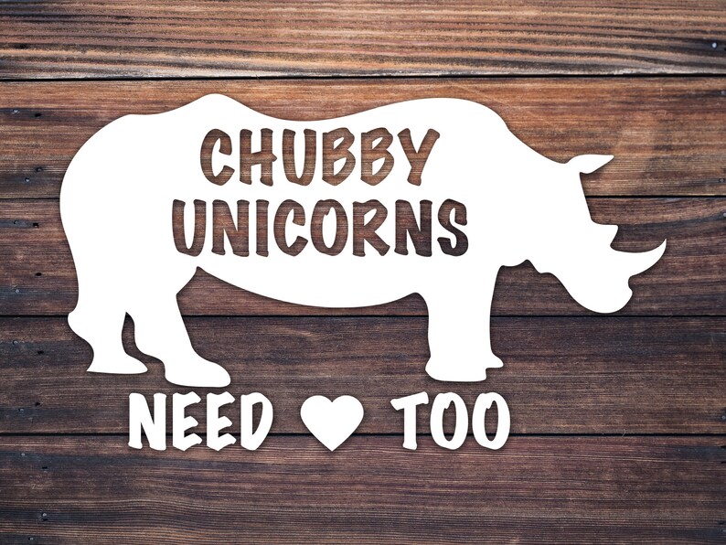 Humor Unicorn Vinyl Wall Cup Laptop Decal / Chubby Unicorns Etsy