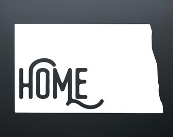 North Dakota Home State Decal, Car Window Sticker
