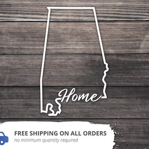 Alabama Home Decal / Alabama State Decal / Alabama State Sticker / Alabama Native Car Decal / Home State Decal / State Of Alabama