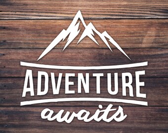 Adventure Awaits Decal, Mountain Car/Laptop Sticker