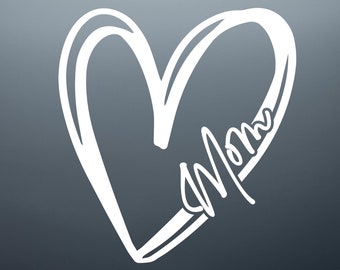 Mom Heart Decal, Personalized Car Sticker, Mothers Day Gift
