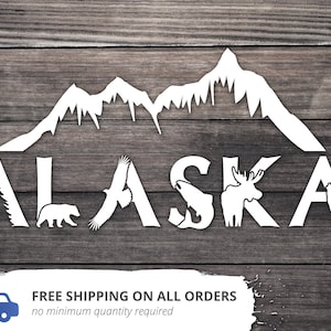 Alaska State Decal / Alaska Sticker / Alaska Home State Sticker / State of Alaska