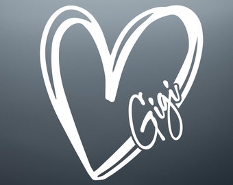 Gigi Heart Decal: Personalized Grandma Car Sticker, Mother's Day Gift