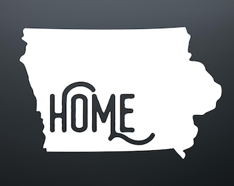 Iowa Home State Decal Sticker: IA Car, Laptop, Window