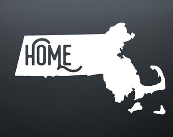 Massachusetts Home State Vinyl Decal - Car, Laptop, Window Sticker
