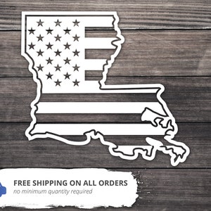 Louisiana State Decal / Louisiana American Flag Car Cup Decal / Louisiana Native / Louisiana Americana Home Decal / Louisiana State Decal